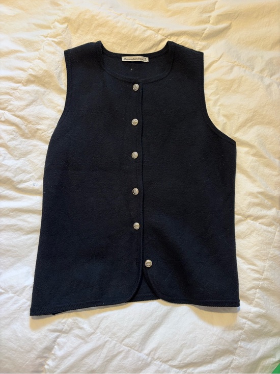 Abercrombie & Fitch Tops - Abercrombie & Fitch Navy Sleeveless Button-Front Knit Vest